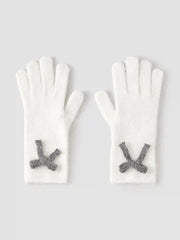 BOWKNOT KNITTED WOOL-BLEND GLOVES