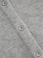 Knit Collar Long Sleeve knotted Button Cardigan