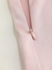 Satin Knotted Puff Sleeve Split Midi Dress