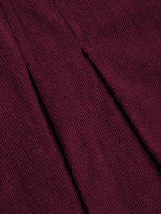 Corduroy Mid Rise Pleated Mini Skirt