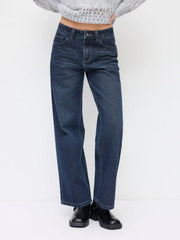 Denim Low Rise Straight Leg Jeans