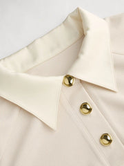 Collar Ruched Long Sleeve Top