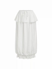 Mid Rise Ruffled Bubble Maxi Skirt
