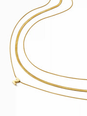 18K GOLD PLATED STAINLESS STEEL LETTER LAYERED NECKLACE