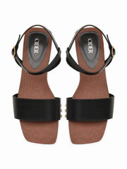 ADJUSTABLE STRAP STUDDED SANDALS