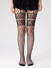 FLORAL FISHNET TIGHTS