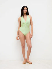 Shaping V-neck Ruched One Piece Swimsuit