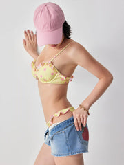 Floral Sweetheart Ruffled Underwire Bikini Set