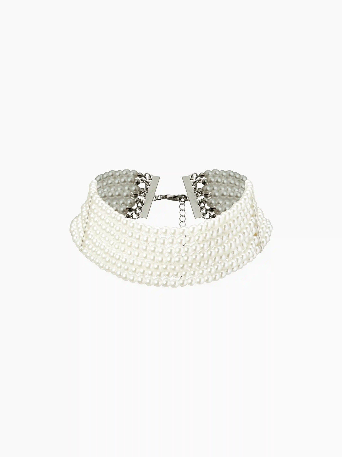 FAUX PEARL BEADED LAYERED NECKLACE