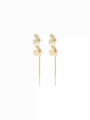 FLOWER & RHINESTONE DROP EARRINGS