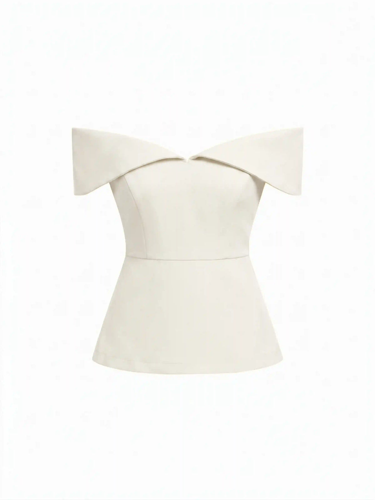 Off-shoulder Short Sleeve Zipper Top