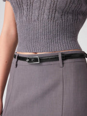 RECTANGLE BUCKLE SLIM BELT