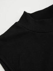 High Neck Ruched Knotted Mini Dress