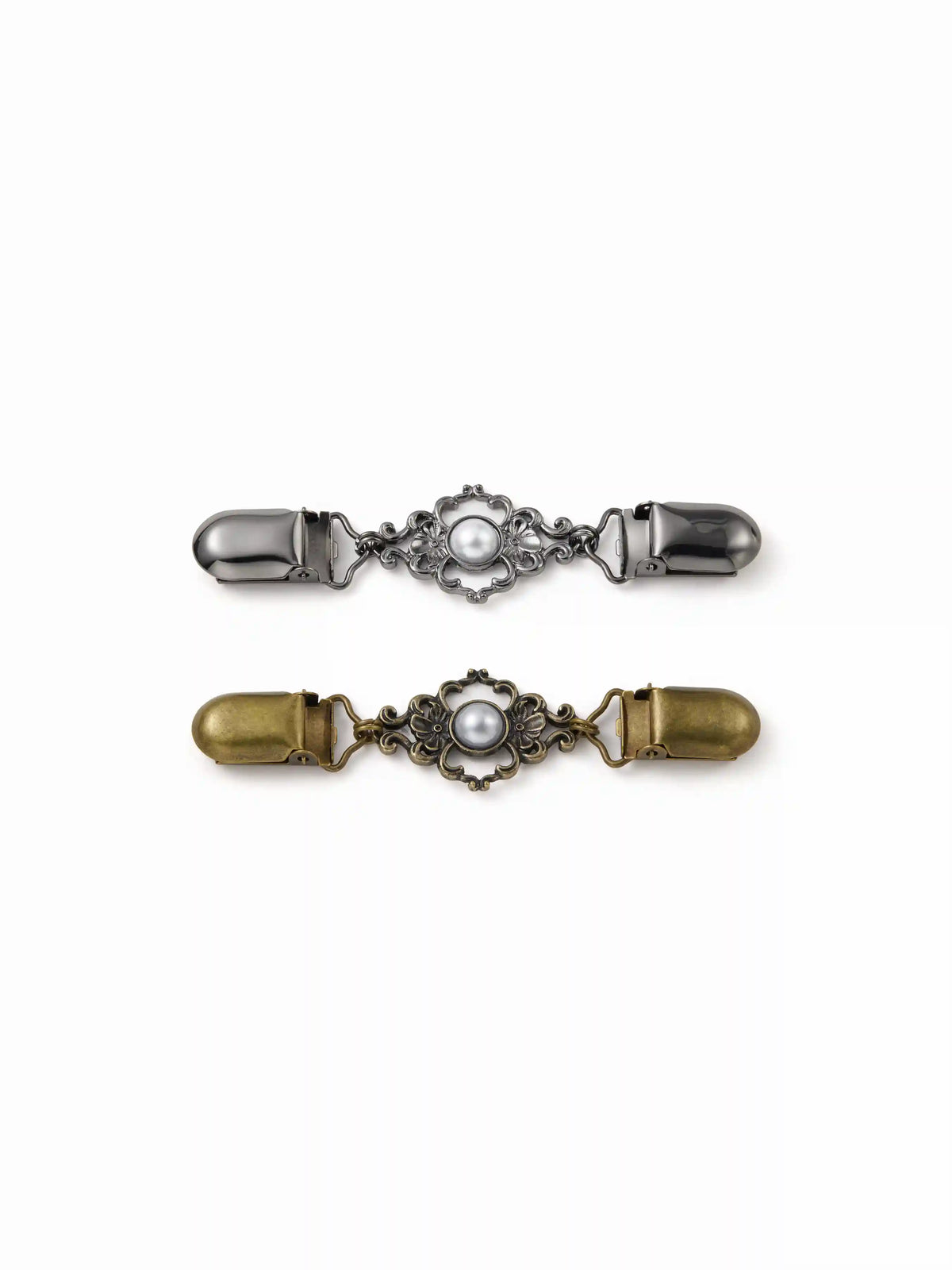 2 PCS FAUX PEARL KNOT SWEATER CLIP