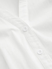 Stretch Cotton-blend Lace Trim Blouse
