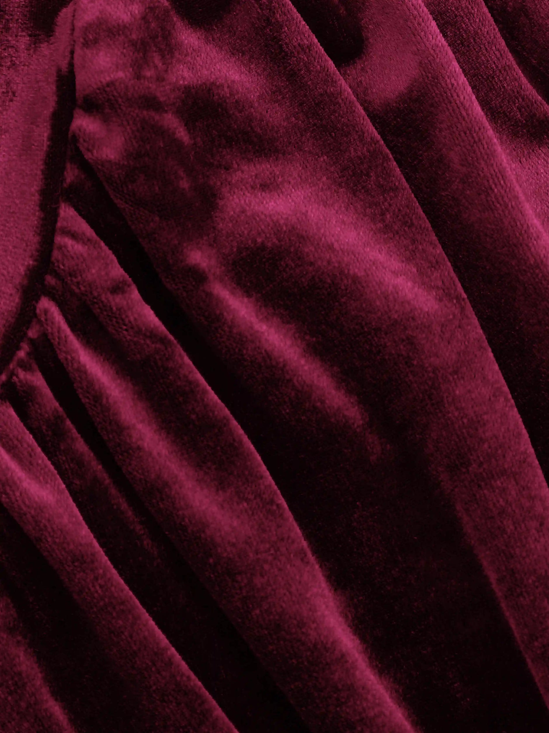 Velvet High Neck Ruched Zipper Wide Leg Jumpsuit