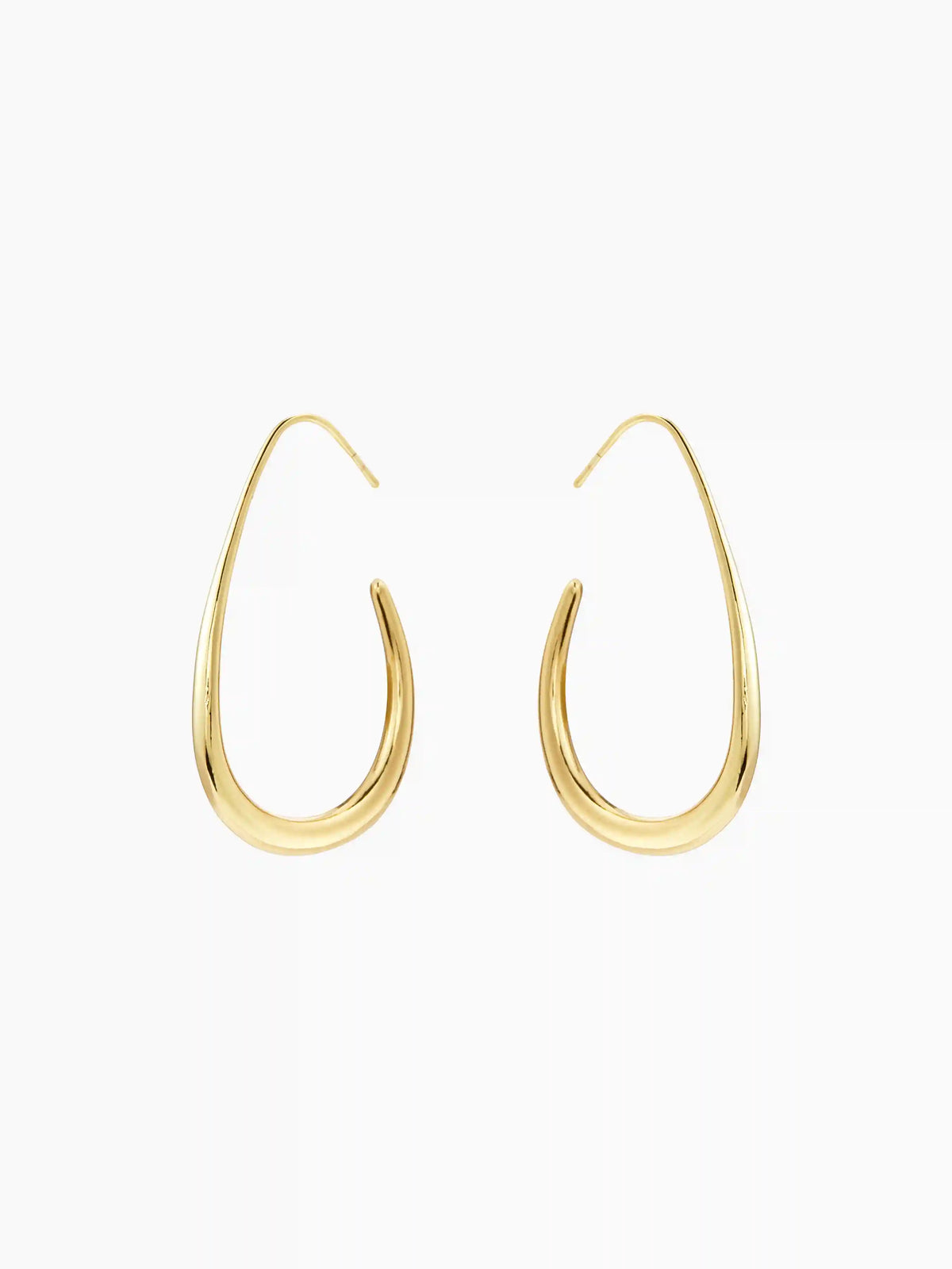 SLIM OVAL DESIGN  HOOP EARRINGS