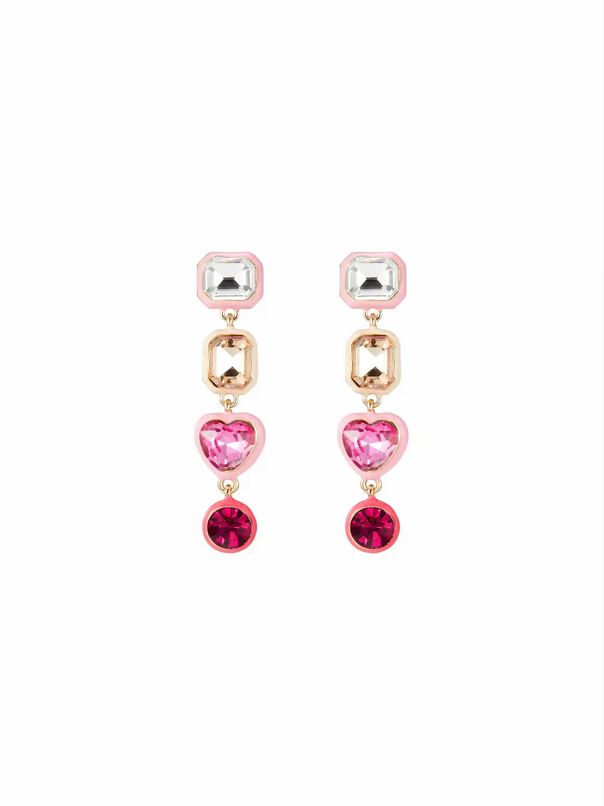 RHINESTONE DECOR GEOMETRIC DROP EARRINGS