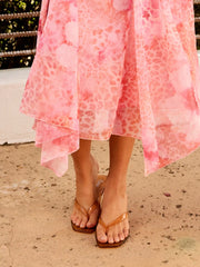 SQUARE TOE FLIP-FLOP  KITTEN HEELED SANDALS