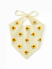 SUNFLOWER KNITTED HEADSCARF