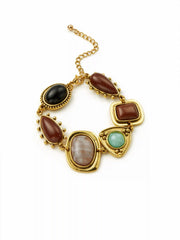 GEOMETRIC GEMSTONE CHAIN BRACELET