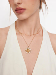 FLOWER PENDANT LAYERED NECKLACE