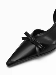 POINTED TOE BOWKNOT STILETTO HEELS