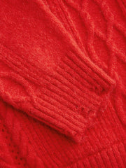Knit Collar Two Tone Contrasting Binding Long Sleeve Top