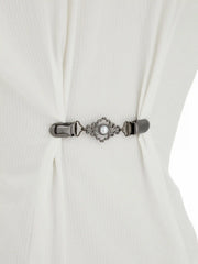 2 PCS FAUX PEARL KNOT SWEATER CLIP