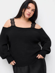 CIDER Lace Off-shoulder Sweater Curve & Plus