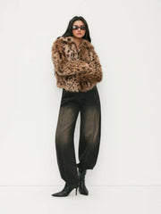 Denim Low Rise Zipper Barrel-leg Jeans