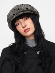 STRIPED & POLKA DOT BERET HAT
