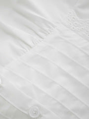 Cotton-blend Button Up Lace Trim Tank Top