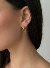 3 PAIRS STAR & RHINESTONE &CIRCLE EARRINGS