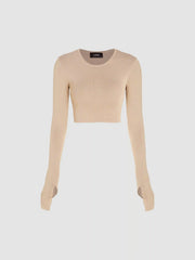 Solid Bodycon Knitted Crop Top