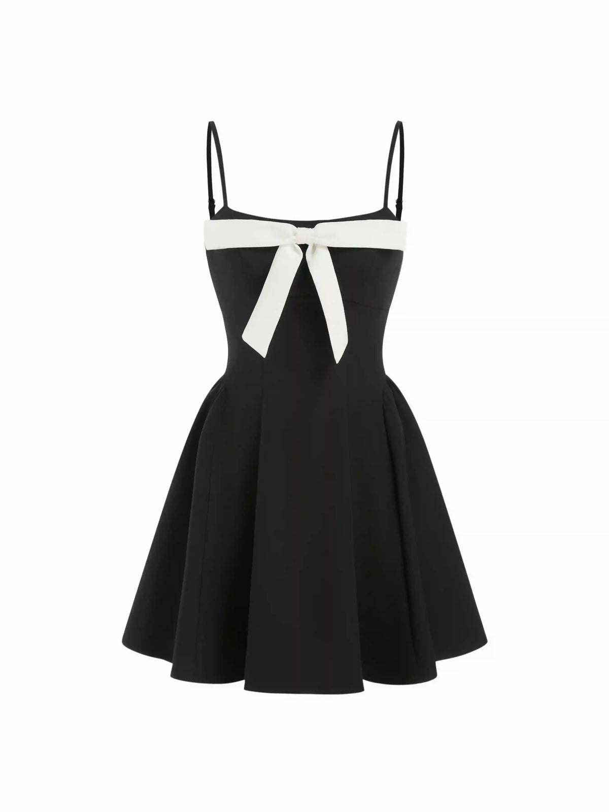 Square Neck Bowknot A-line Mini Dress