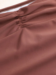 Ruched Drawstring Cheeky Bikini Bottom Curve & Plus