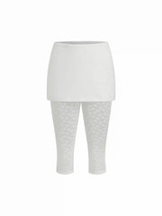 Low Rise Lace Floral Capri Pants