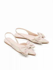 FLORAL & BOWKNOT SLINGBACK FLATS