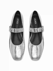 SQUARE TOE MARY JANE FLATS
