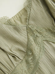 V-neck Lace Panel A-line Cami Midi Dress Curve & Plus