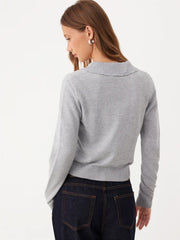 Knit Cat Graphic Round Neckline Cardigan