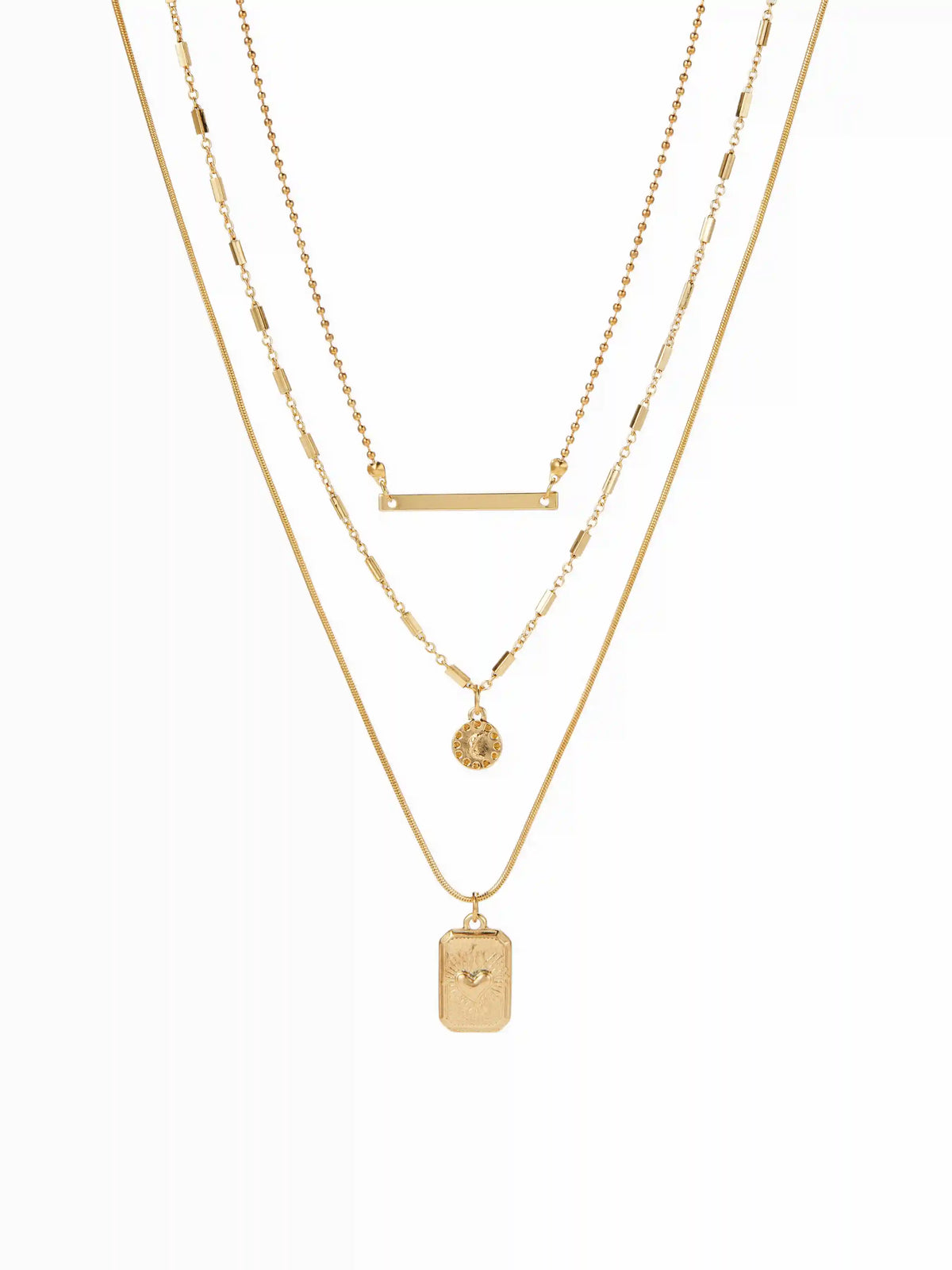 HEART PENDANT LAYERED NECKLACE
