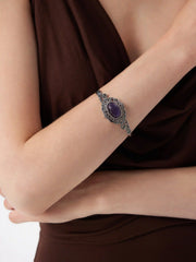 AMETHYST CRYSTAL OPEN BRACELET