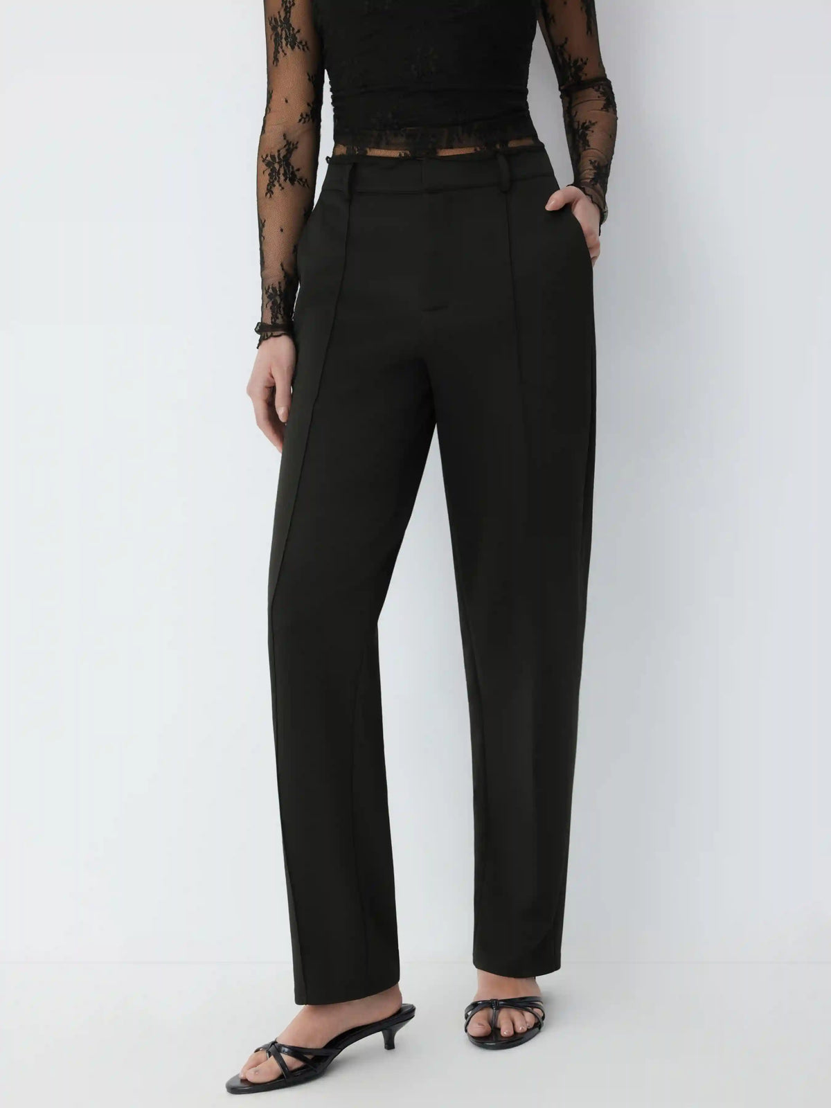 Mid Rise Tapered Trousers