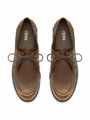 ROUND TOE LACE UP LOAFERS