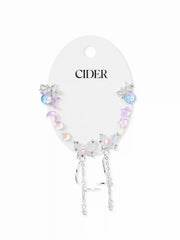 5 PAIRS BUTTERFLY & STAR & MOON STUD EARRINGS SET