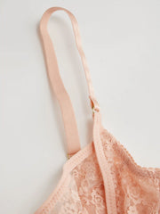 Lace Sweetheart Neck Demi Bra & Mid Rise Bikini Lingerie Set