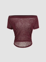 Off-shoulder Ruched Short Sleeve Tee & Cami Top