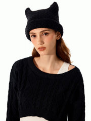CAT EAR KNITTED BEANIE